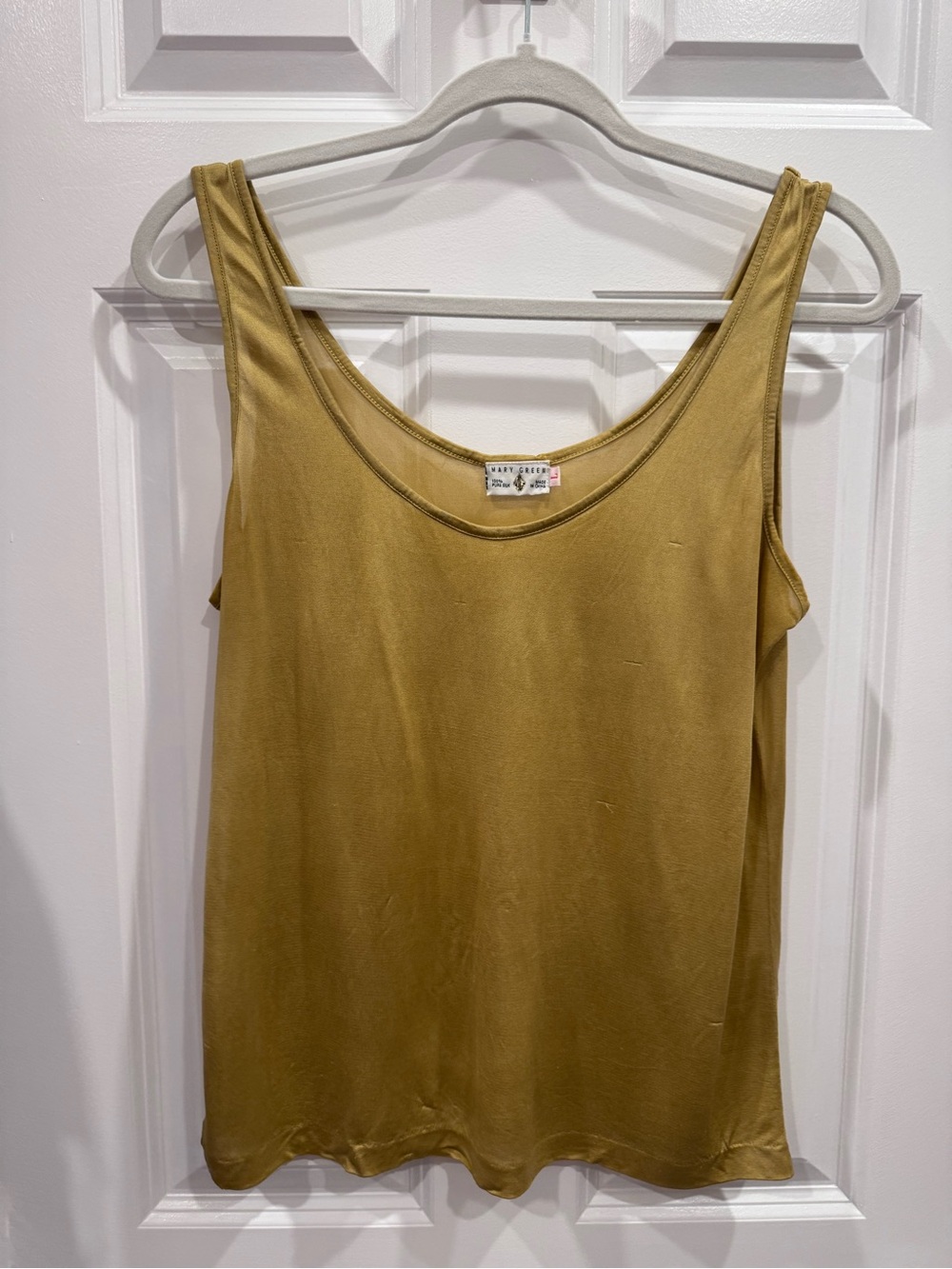 Mary Green 100% Silk Tank Gold 90s Vintage